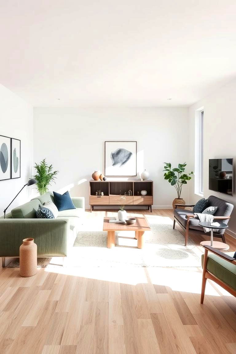 Minimalist Serenity with a Sage Green Couch - 24 sage green couch living room ideas