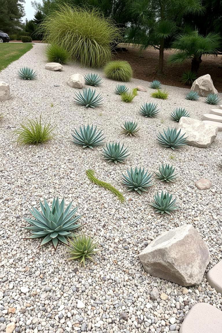 Minimalist Sloping Garden with Succulents - 24 Sloping Garden Design Ideas