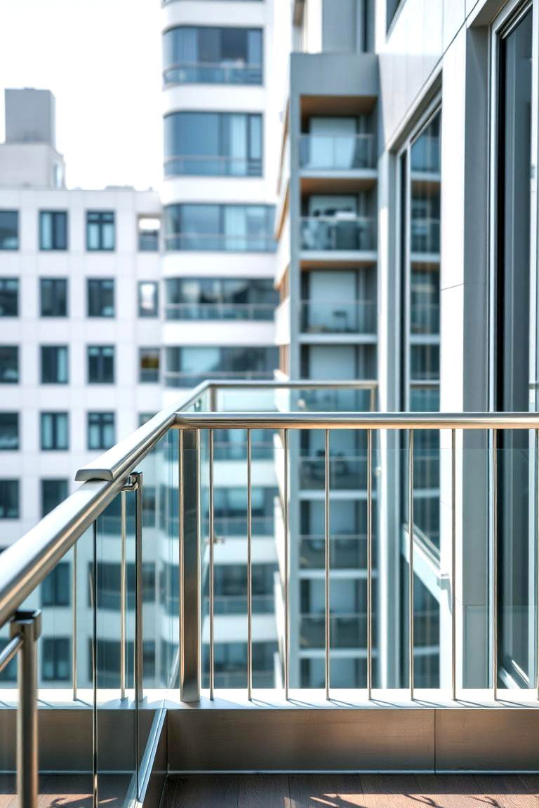 Minimalist Stainless Steel Railings - 24 Balcony Railing Design Ideas