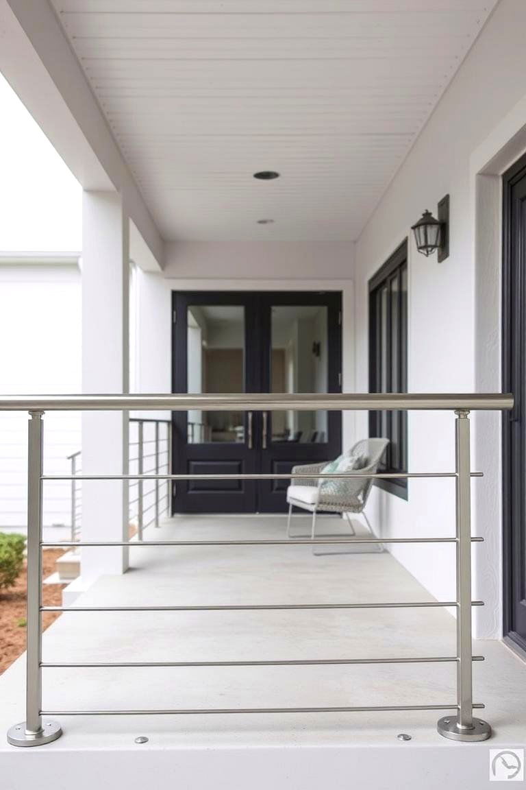 Minimalist Steel Railings - 24 Porch Railing Ideas