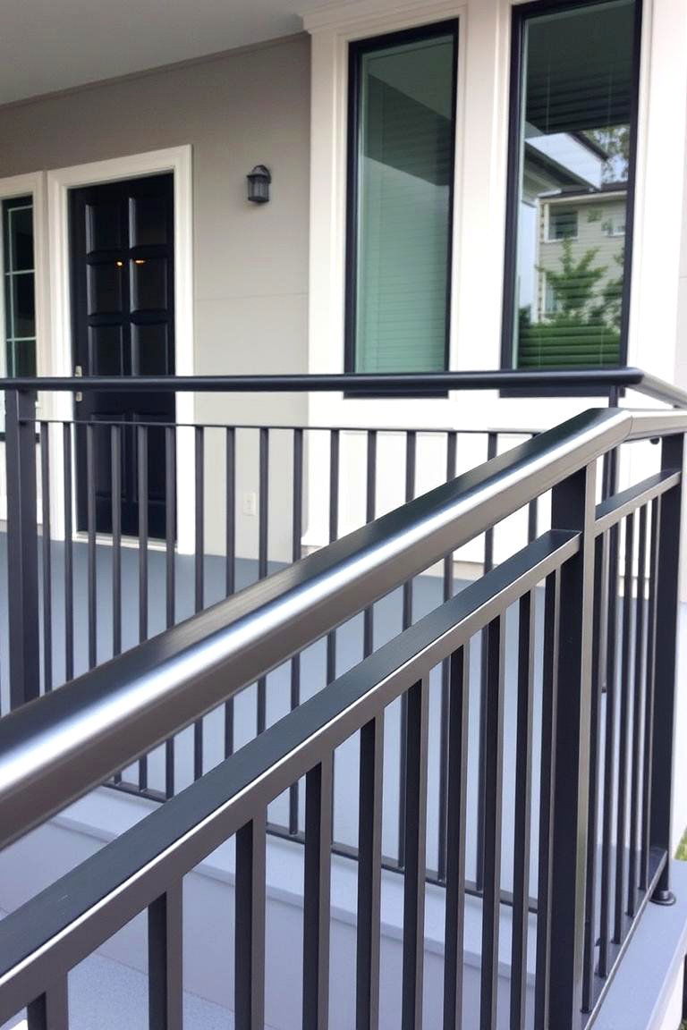 Minimalist Steel Railings - 24 Front Porch Railing Ideas