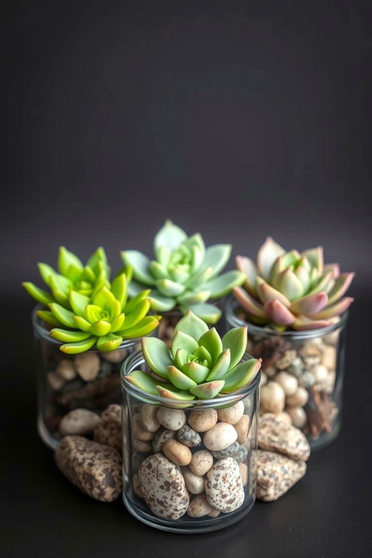Minimalist Succulent Display - 24 Flower Centerpiece Ideas