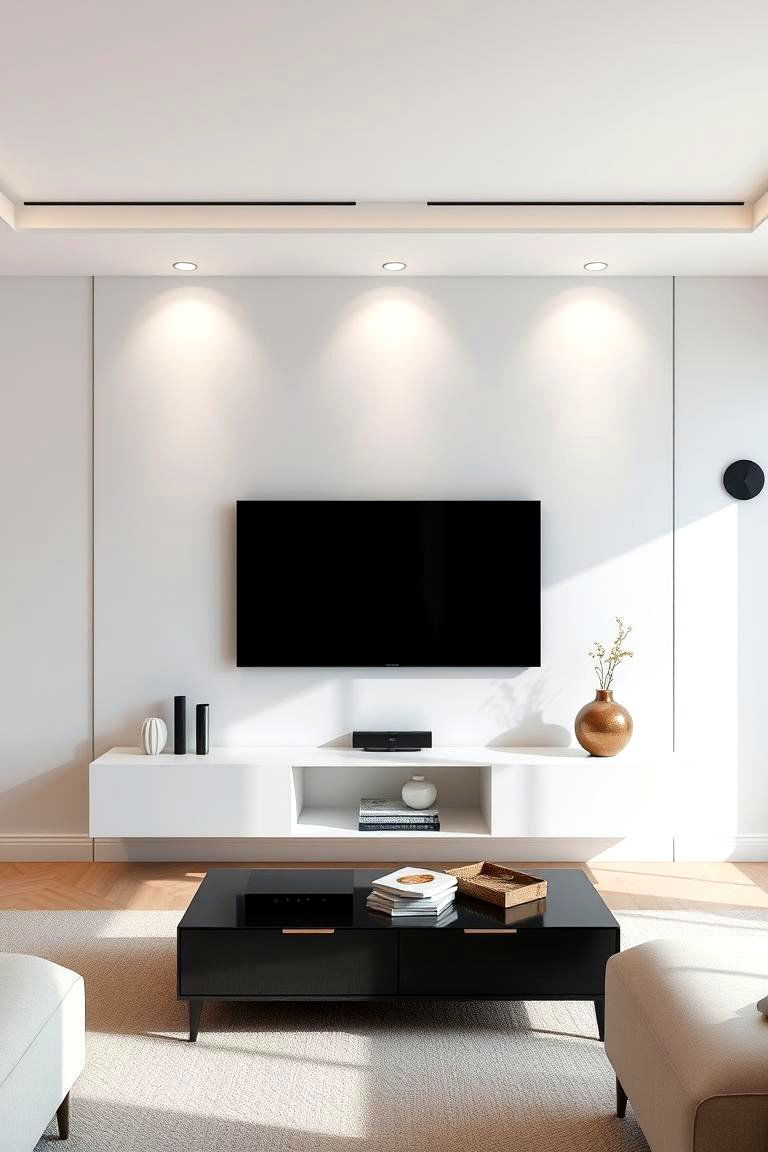 Minimalist TV Wall - 24 Tv Wall Ideas