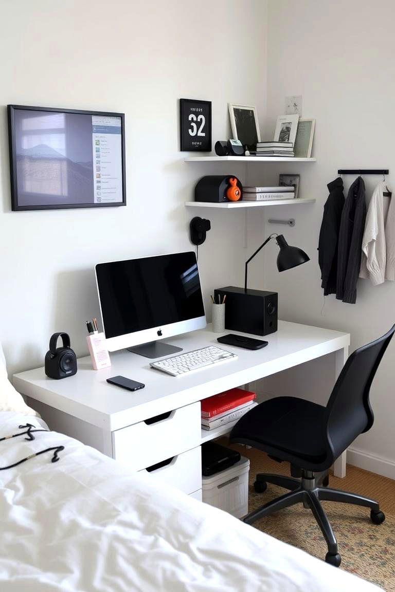 Minimalist Tech Setup for a Streamlined Space - 24 Teen Bedroom Ideas
