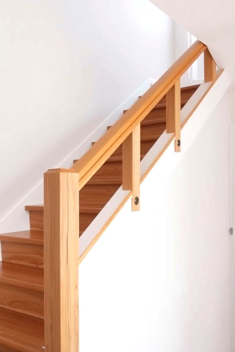 Minimalist Thick Wood Railing - 24 Wood Stair Railing Ideas