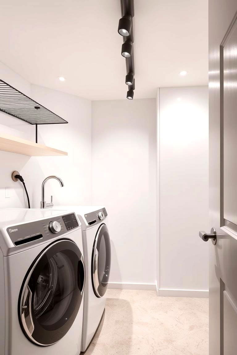 Minimalist Track Lighting System - 24 Laundry Room Lighting Ideas