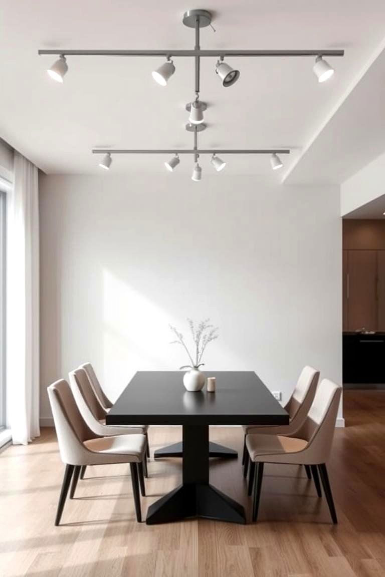 Minimalist Track Lighting - 24 Dining Room Lighting Ideas