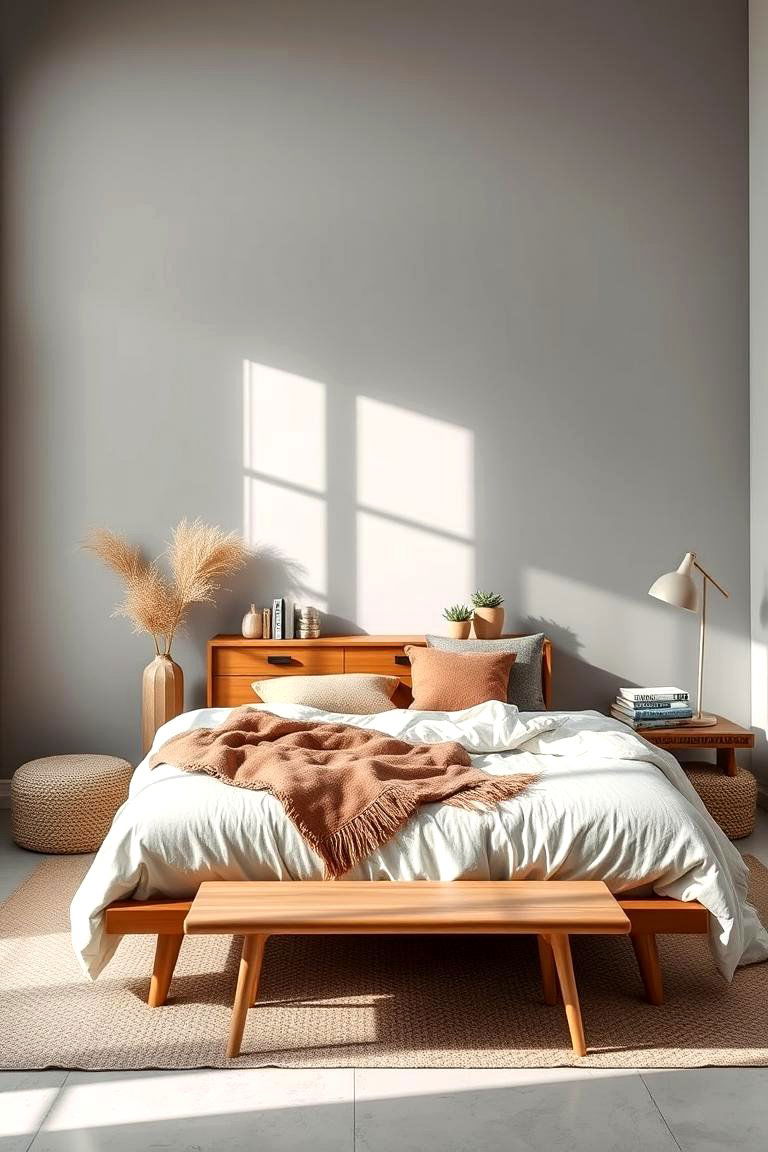 Minimalist Vintage Blend - 24 Grey Boho Bedroom Ideas