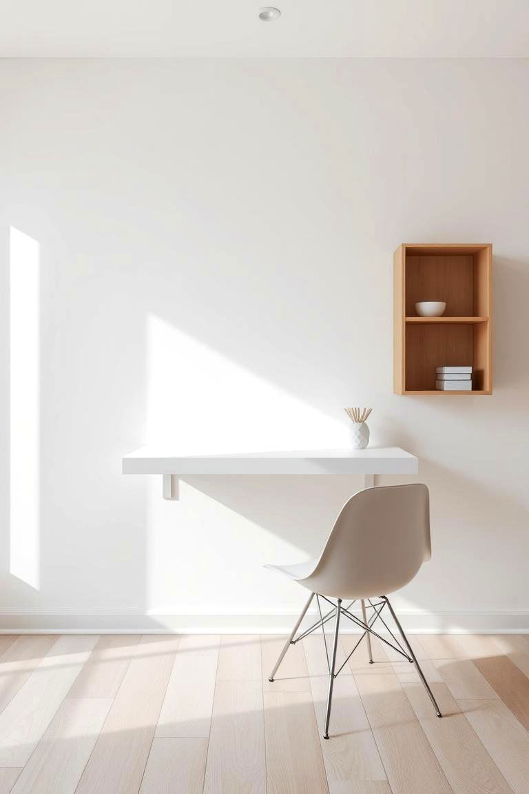 Minimalist Wall Mounted Desk - 24 Floating Desk Ideas