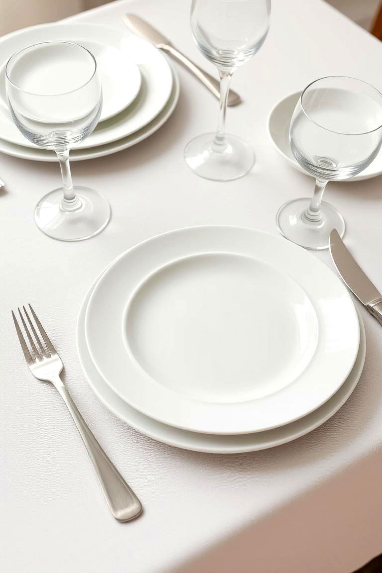 Minimalist White Dinnerware - 24 Dining Table Decor Ideas