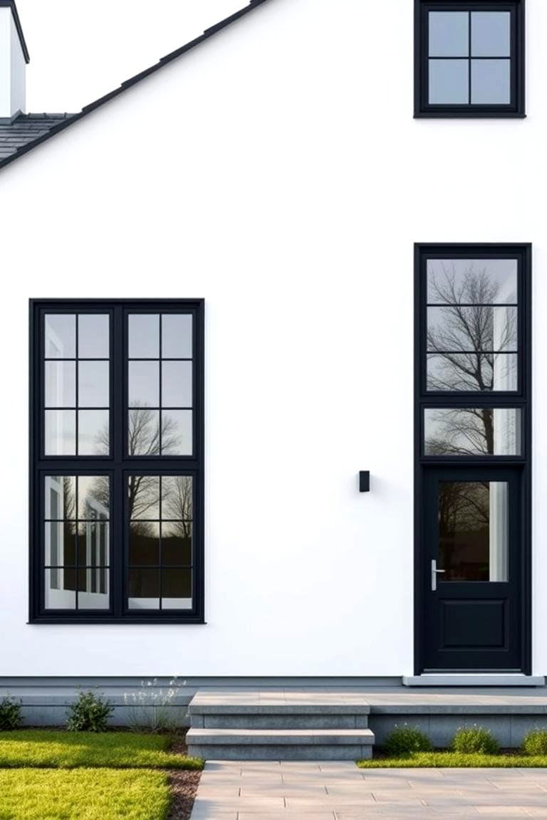 Minimalist White Facade - 24 Scandinavian House Exterior Ideas