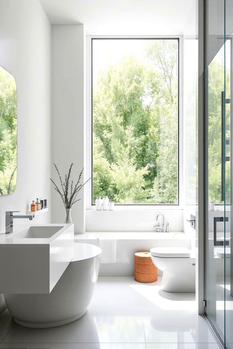 Minimalist White Fixtures - 24 Small White Bathroom Ideas