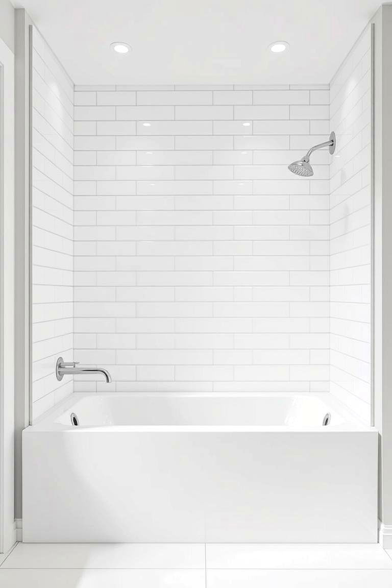 Minimalist White Surround - 24 Bathtub Surround Ideas