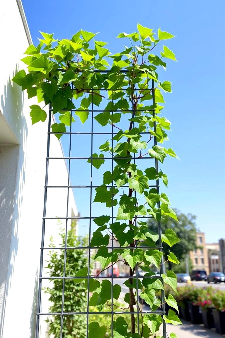 Minimalist Wire Trellis - 24 Garden Trellis Ideas