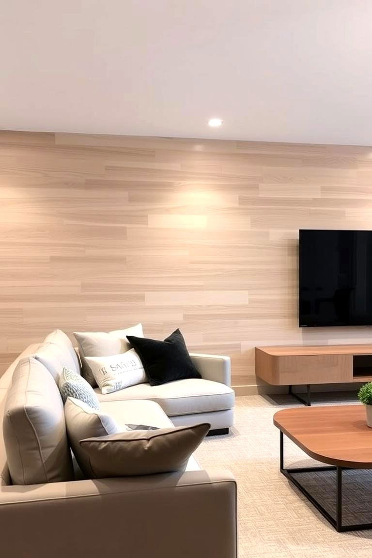 Minimalist Wood Accent Wall - 24 Basement Accent Wall Ideas