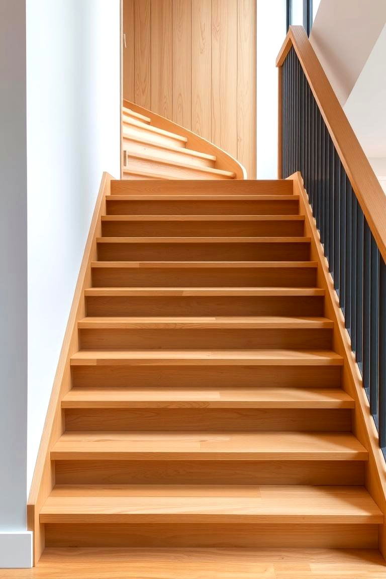 Minimalist Wooden Staircase - 24 Contemporary Staircase Design Ideas