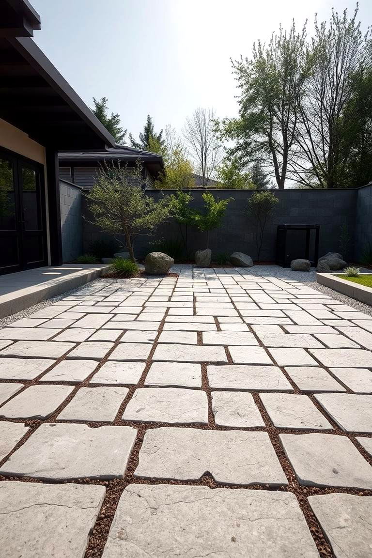 Minimalist Zen Garden Patio - 24 cobblestone patio ideas