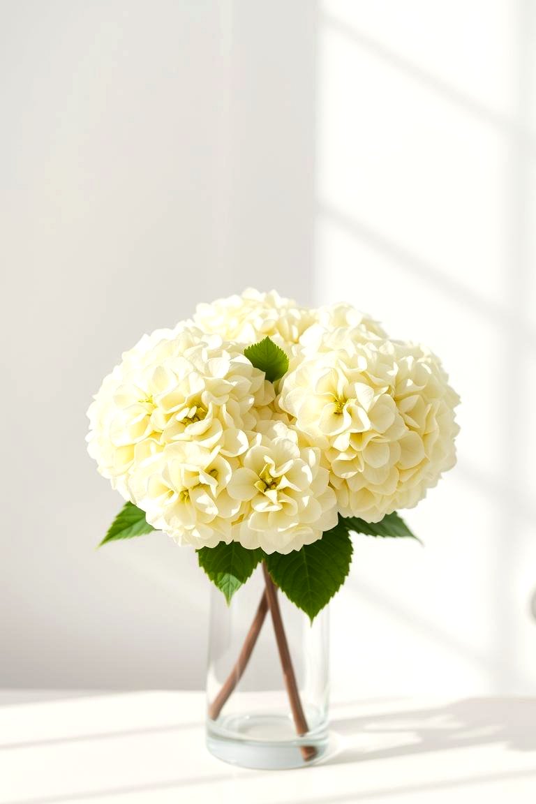 Minimalist Zen Hydrangea Arrangement - 24 Hydrangea Centerpiece Ideas