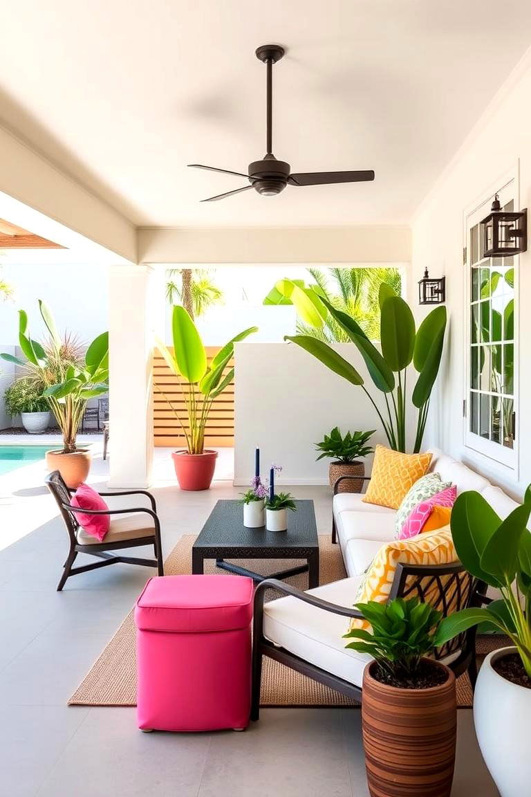 Minimalist with a Pop of Color - 24 Lanai Porch Ideas