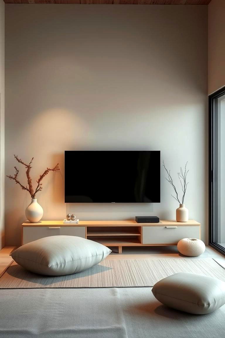 Minimalistic Zen Tv Corner - 24 Tv Room Ideas