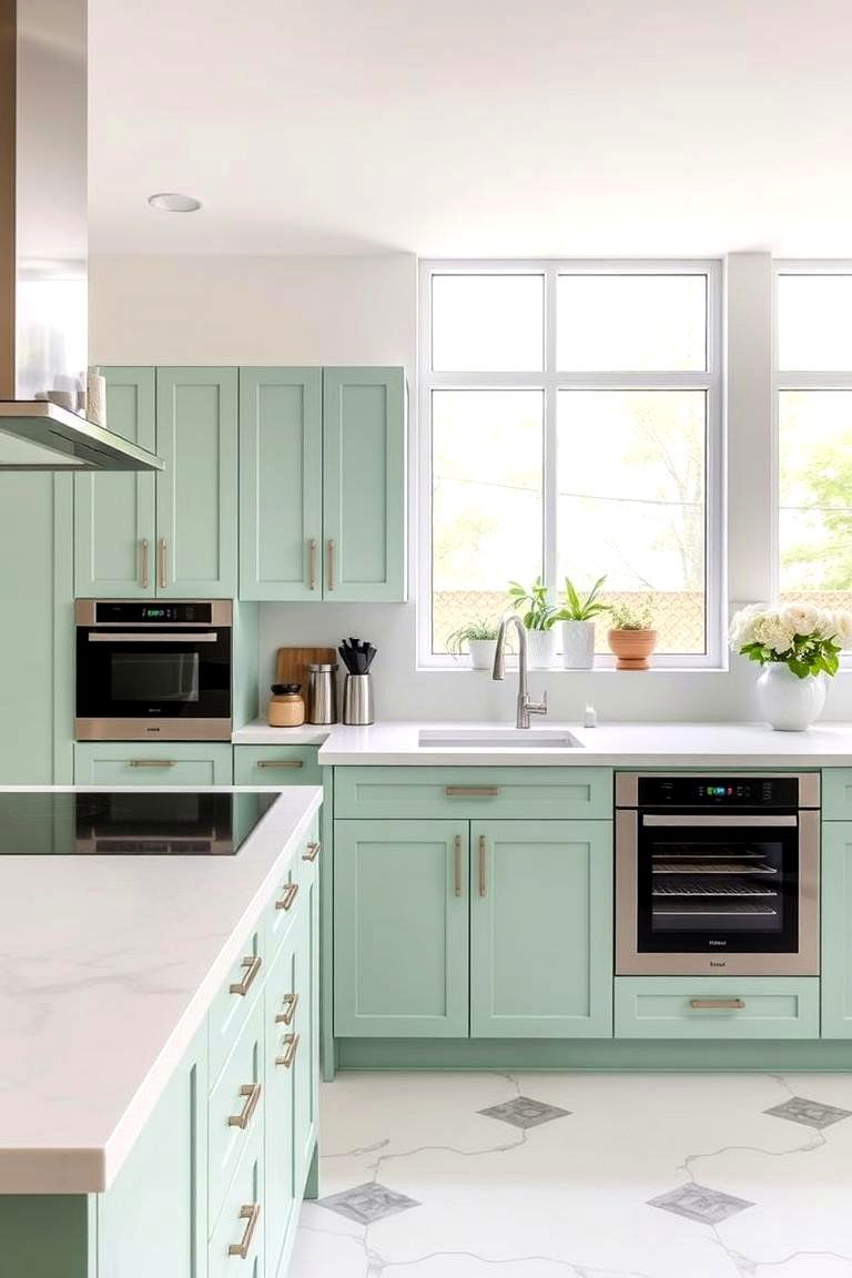 Mint Green Cabinets for a Soft Yet Bold Look - 24 Mint Kitchen Decor Ideas