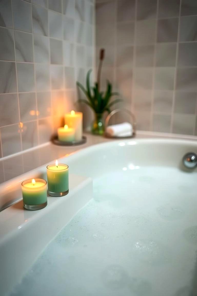 Mint Green Candles - 24 Green Bathroom Ideas