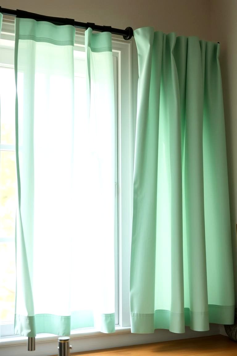 Mint Green Curtains for Soft Subtle Elegance - 24 Mint Kitchen Decor Ideas