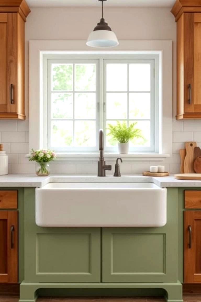 Mint Green Farmhouse Sink - 24 Mint Green Kitchen Ideas
