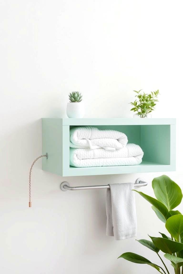 Mint Green Floating Shelves for a Modern Touch - 24 Mint Green Bathroom Ideas