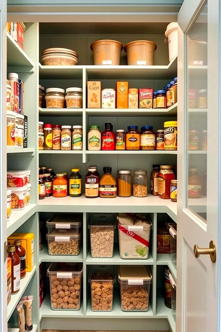 Mint Green Pantry for a Fresh Organizational Touch - 24 Mint Kitchen Decor Ideas