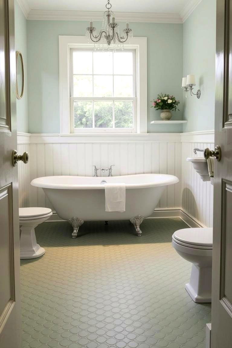 Mint Green Penny Tiles - 24 Green Bathroom Tile Ideas