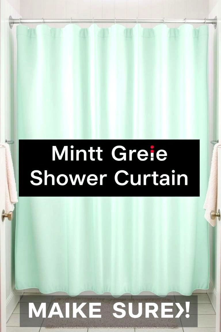 Mint Green Shower Curtain for a Pop of Color - 24 Mint Green Bathroom Ideas