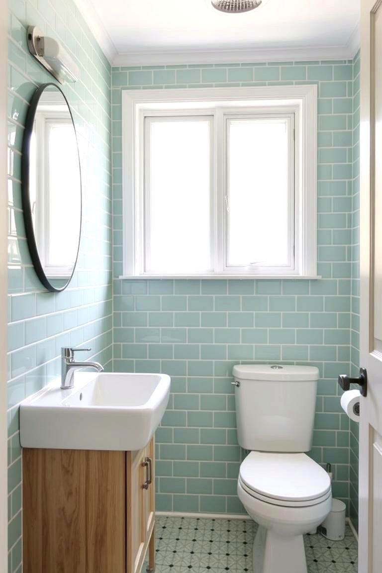 Mint Green Subway Tiles for a Fresh Feel - 24 Green Tile Bathroom Ideas