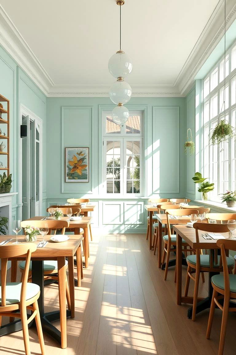 Mint Green Walls for a Fresh Inviting Vibe - 24 Green Dining Room Ideas