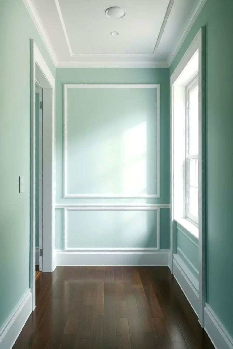 Mint Green Walls with White Trim - 24 Mint Green Kitchen Ideas