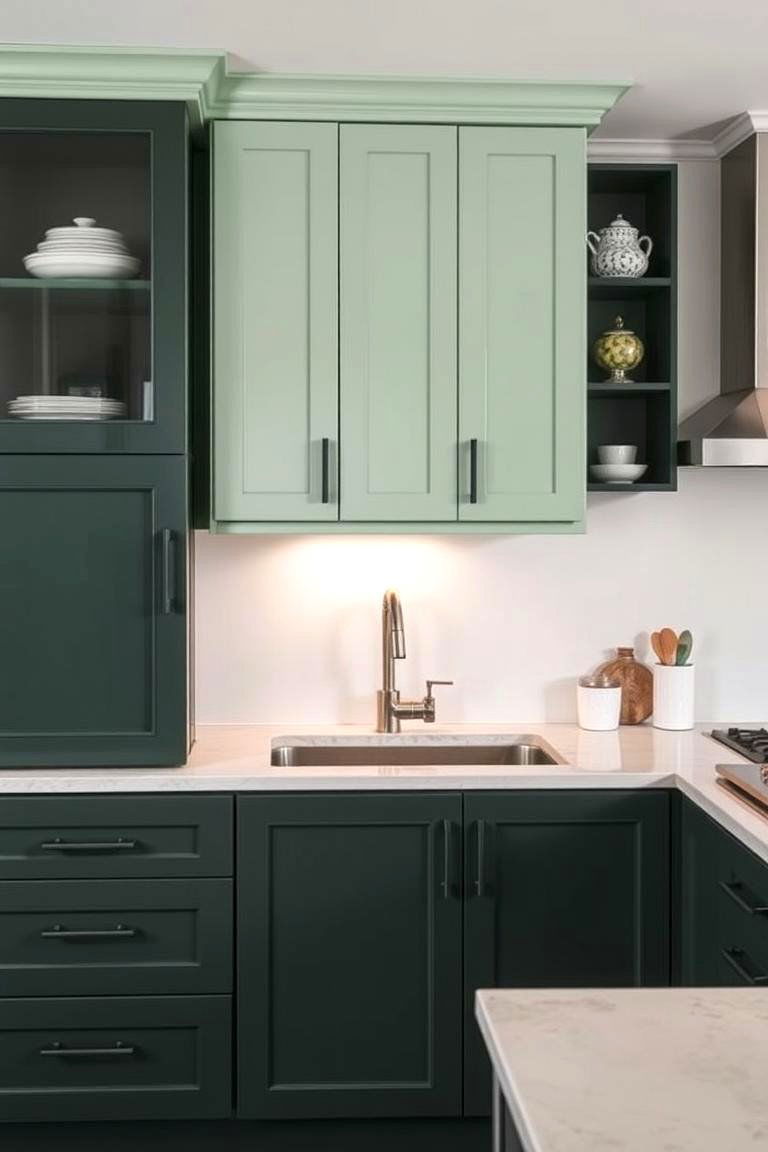 Mint Green and Black Cabinets - 24 Mint Green Kitchen Ideas
