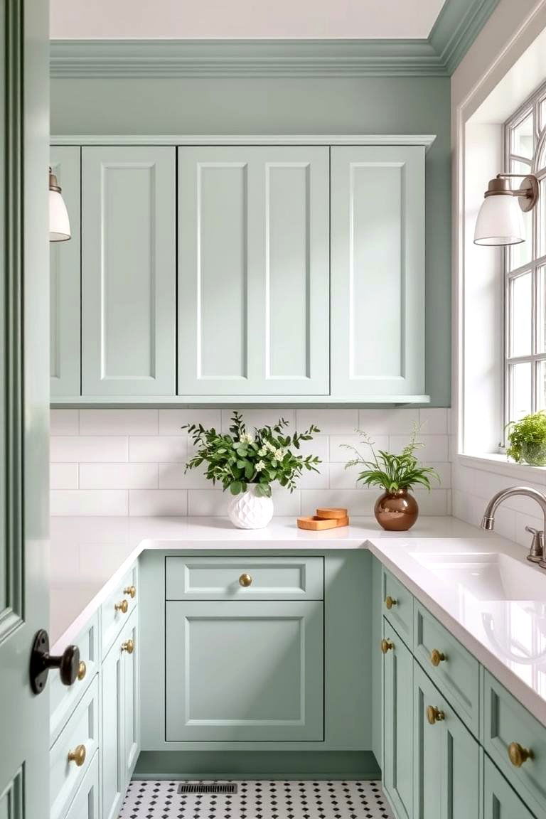 Mint Green - 24 Bathroom Cabinet Color Ideas