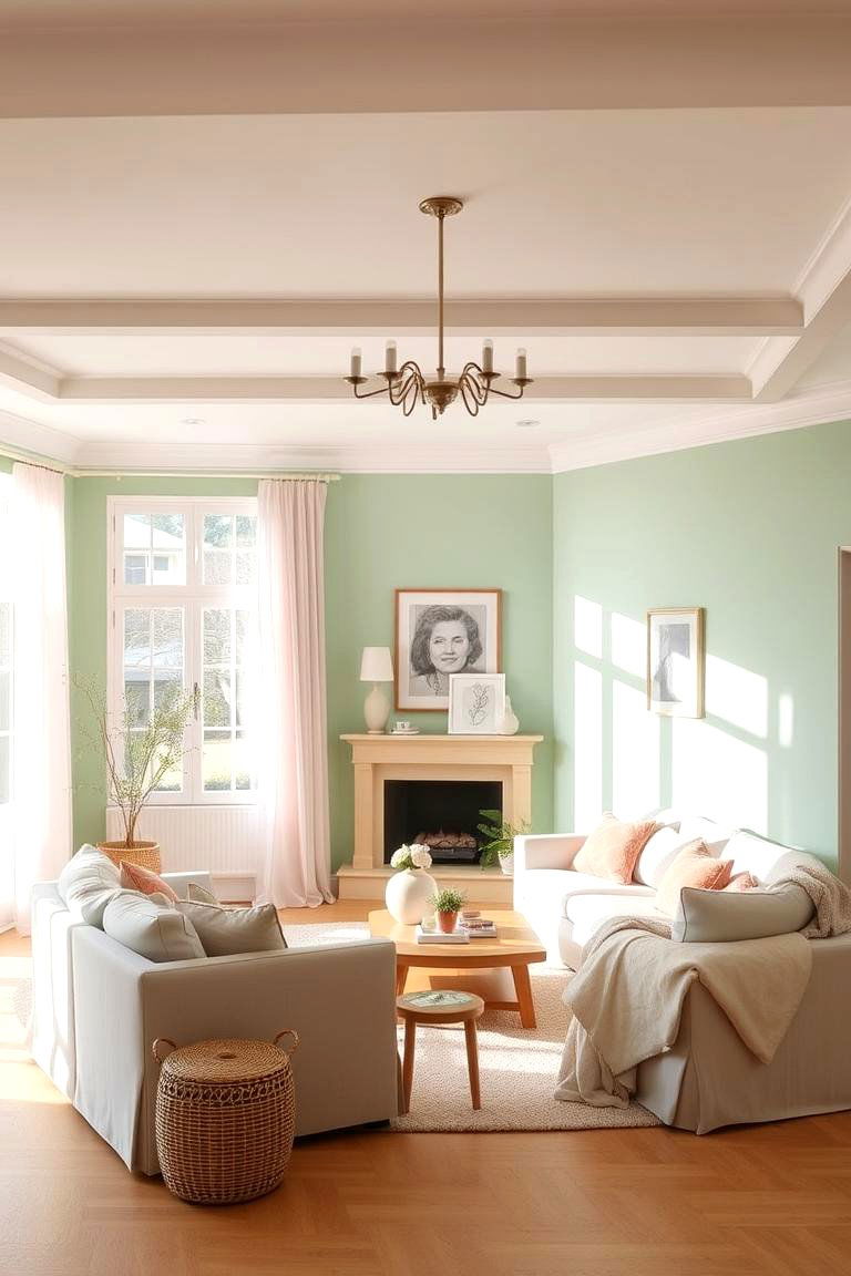 Mint and Pink Softness - 24 Two Colour Combination for Living Room