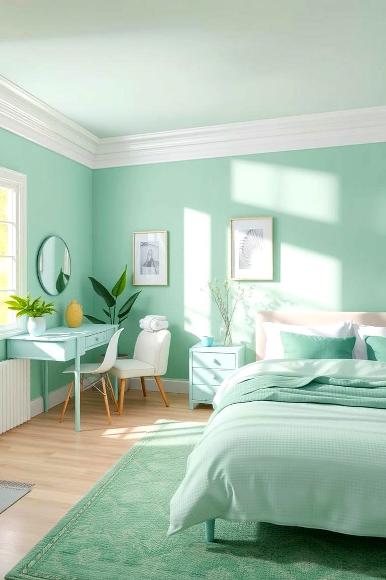 Minty Fresh Escape - 24 blue and green bedroom ideas