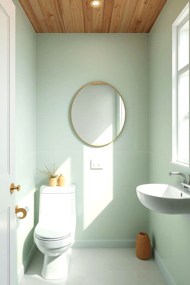 Minty Fresh Minimalism - 24 Green Powder Room Ideas