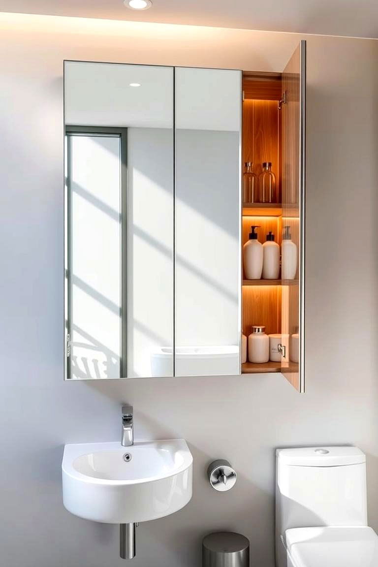 Mirror Cabinets with Storage - 24 Small Bathroom Storage Ideas