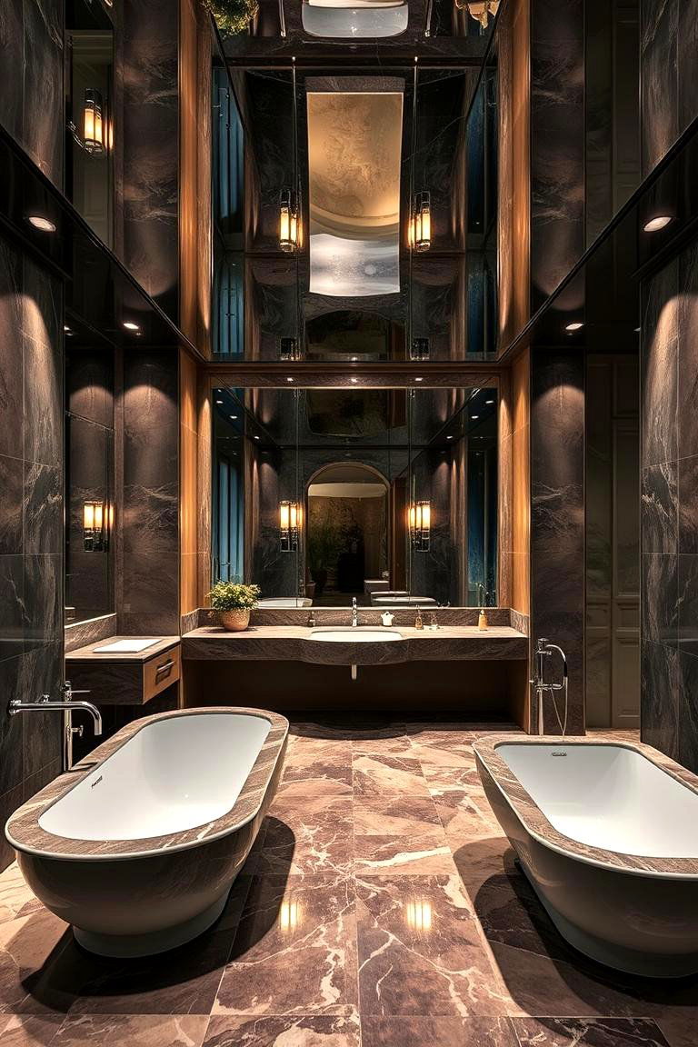 Mirror Ceiling for a Luxurious Effect - 24 Bathroom Ceiling Ideas