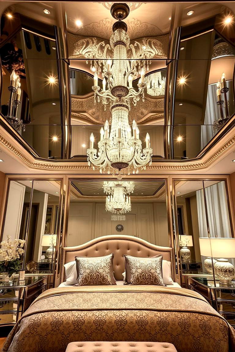 Mirror Ceilings Reflective Elegance and Glamour - 24 Bedroom Ceiling Ideas