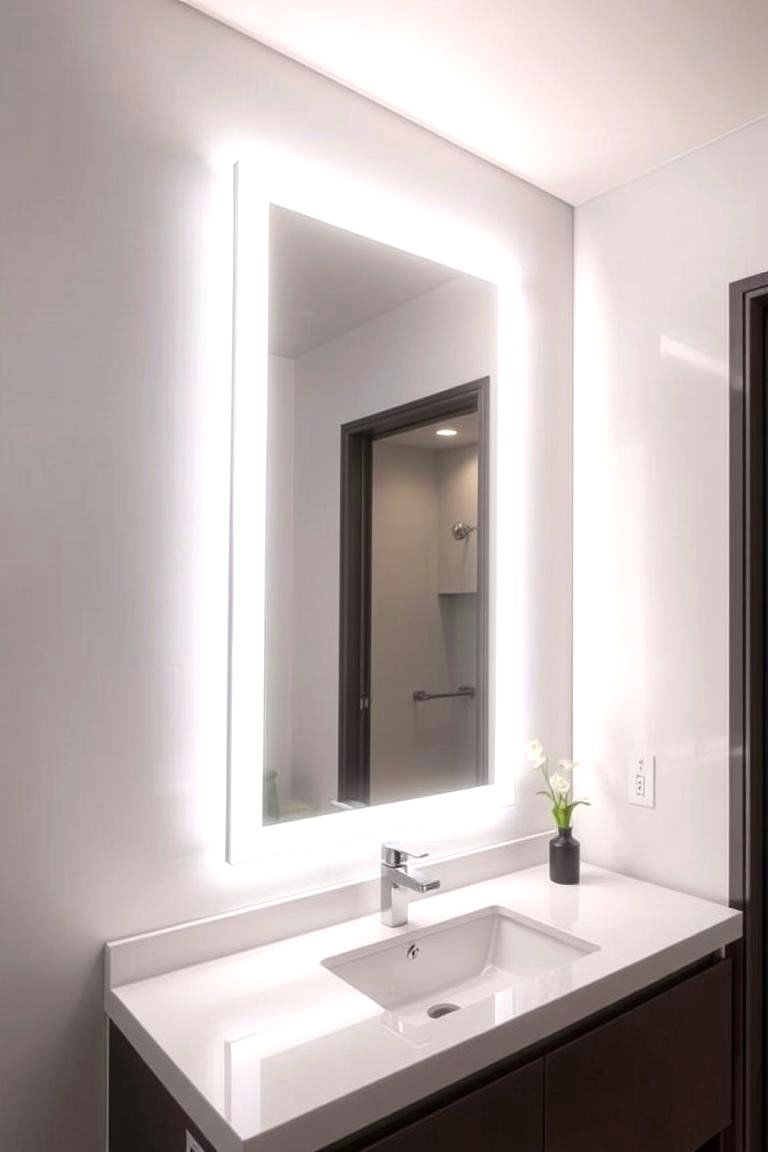 Mirror Frame Lighting for a Seamless Look - 24 Bathroom Lighting Ideas Over Mirror