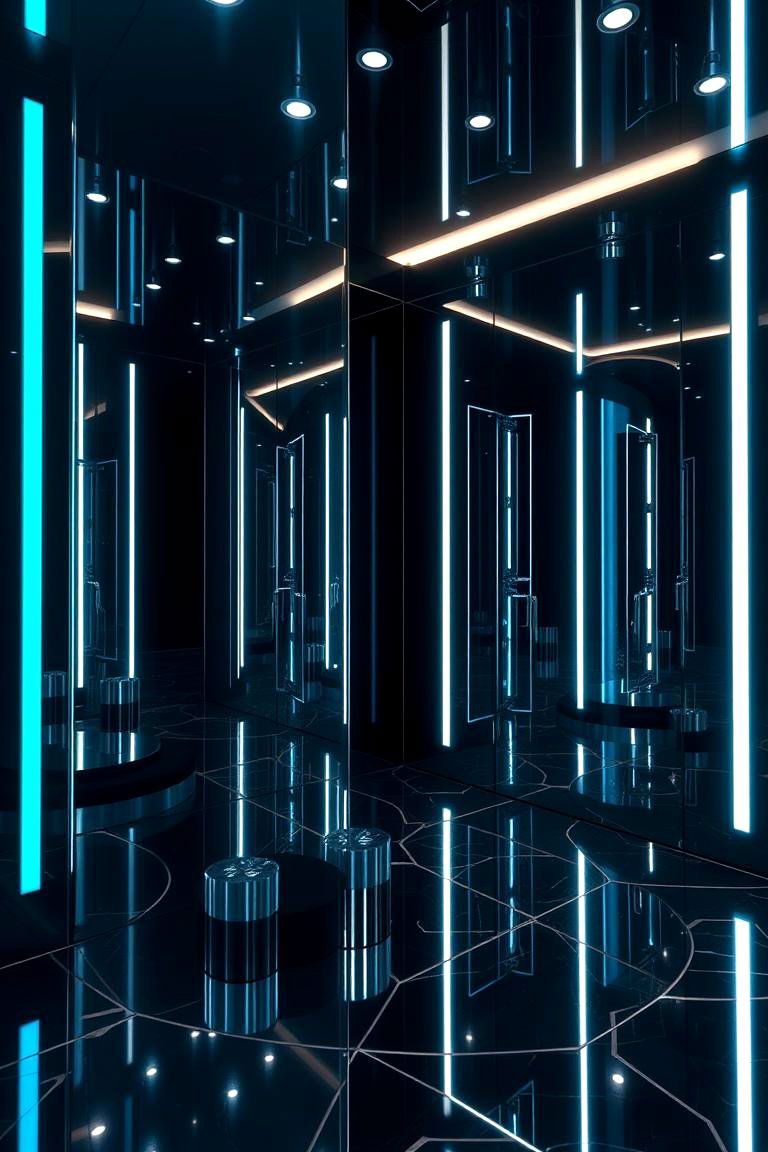 Mirror Magic Illumination - 24 Black and Silver Bedroom Ideas