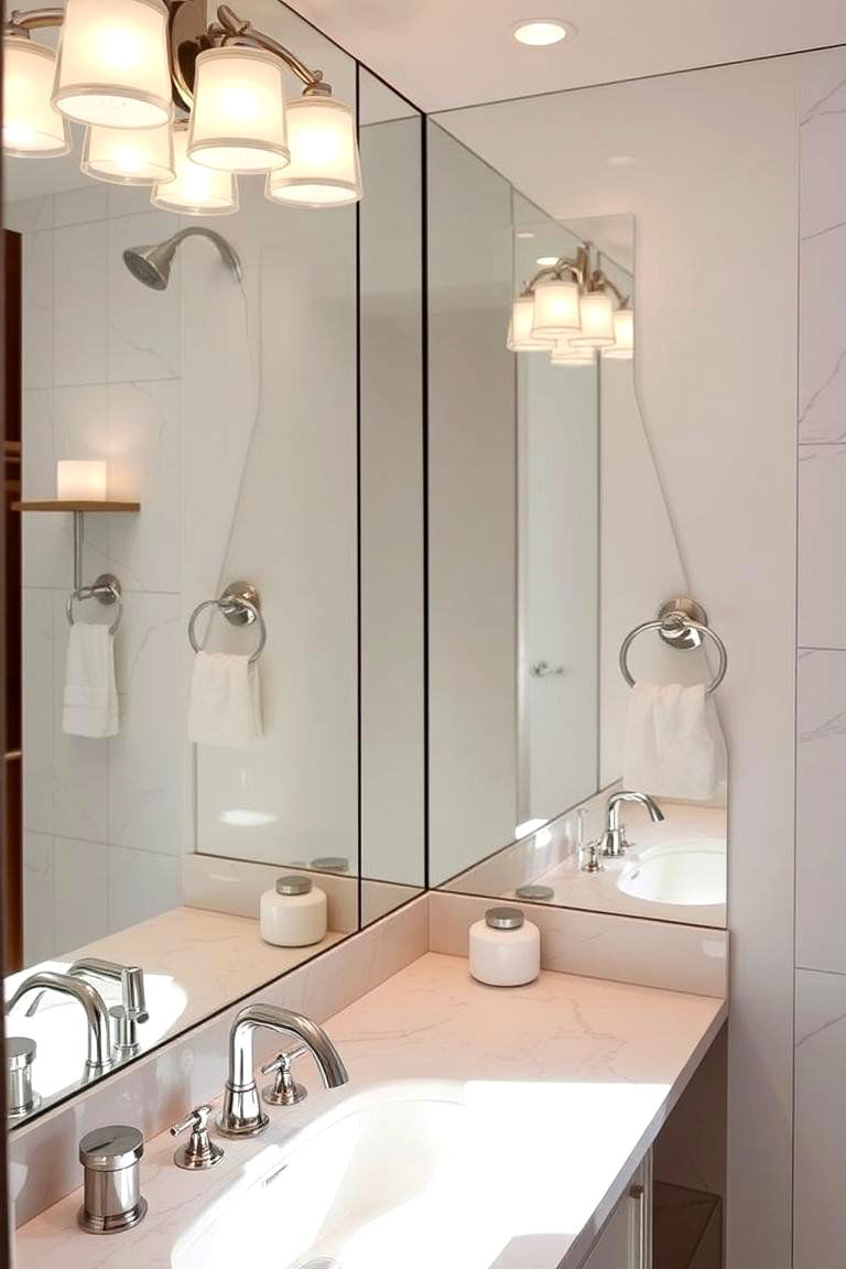 Mirror Magic for Light Enhancement - 24 Cozy Bathroom Ideas