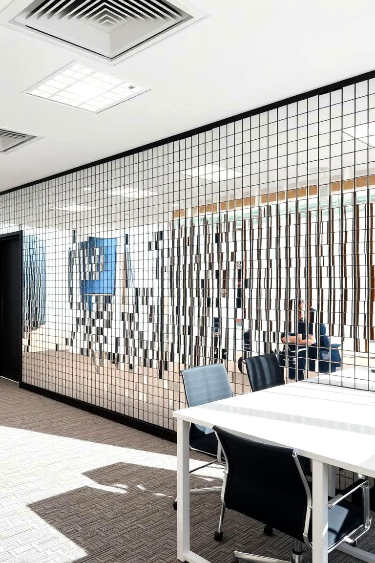 Mirror Mosaic Reflection - 24 Office Accent Wall Ideas