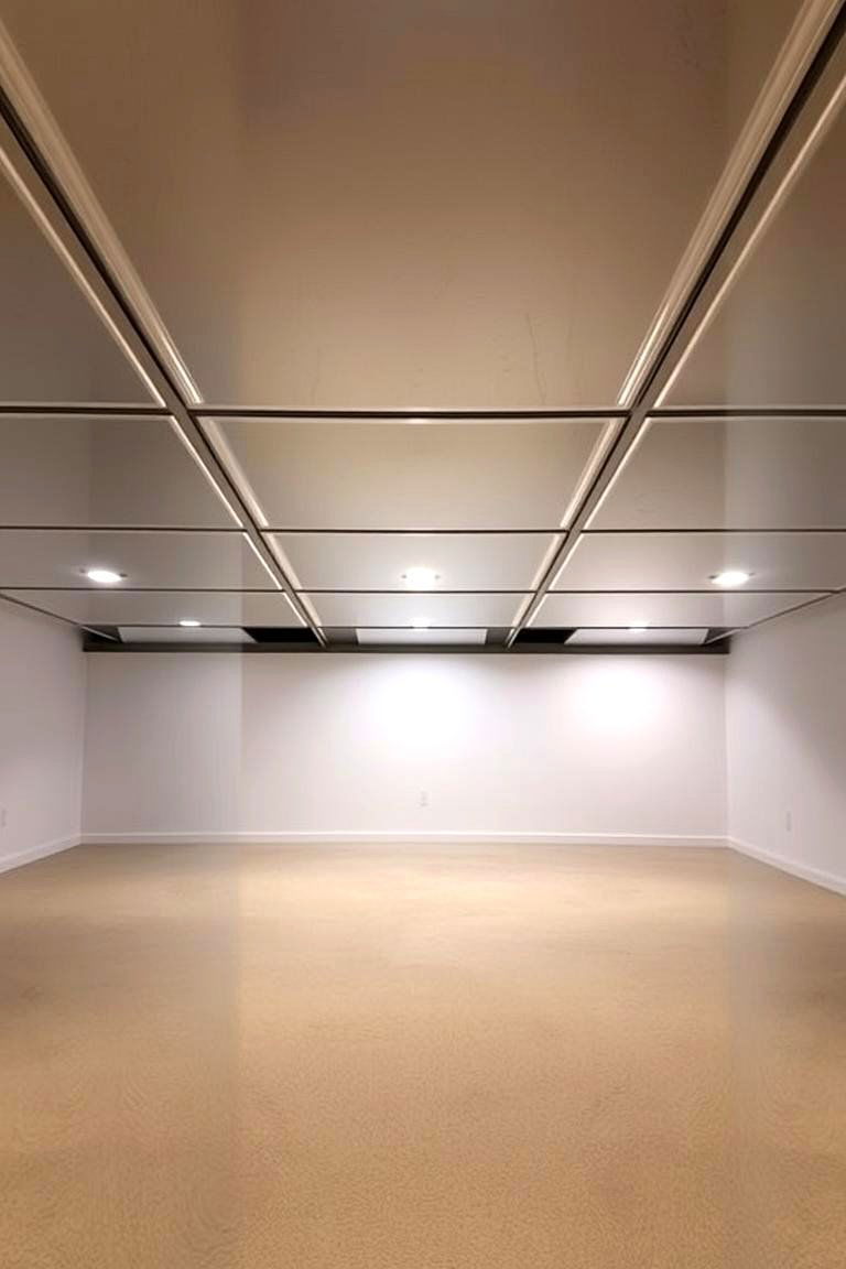 Mirror Panels for an Expansive Feel - 24 Basement Ceiling Ideas