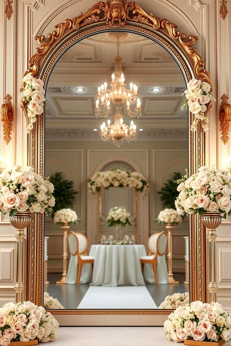 Mirror Reflection Altar - 24 Wedding Altar Ideas