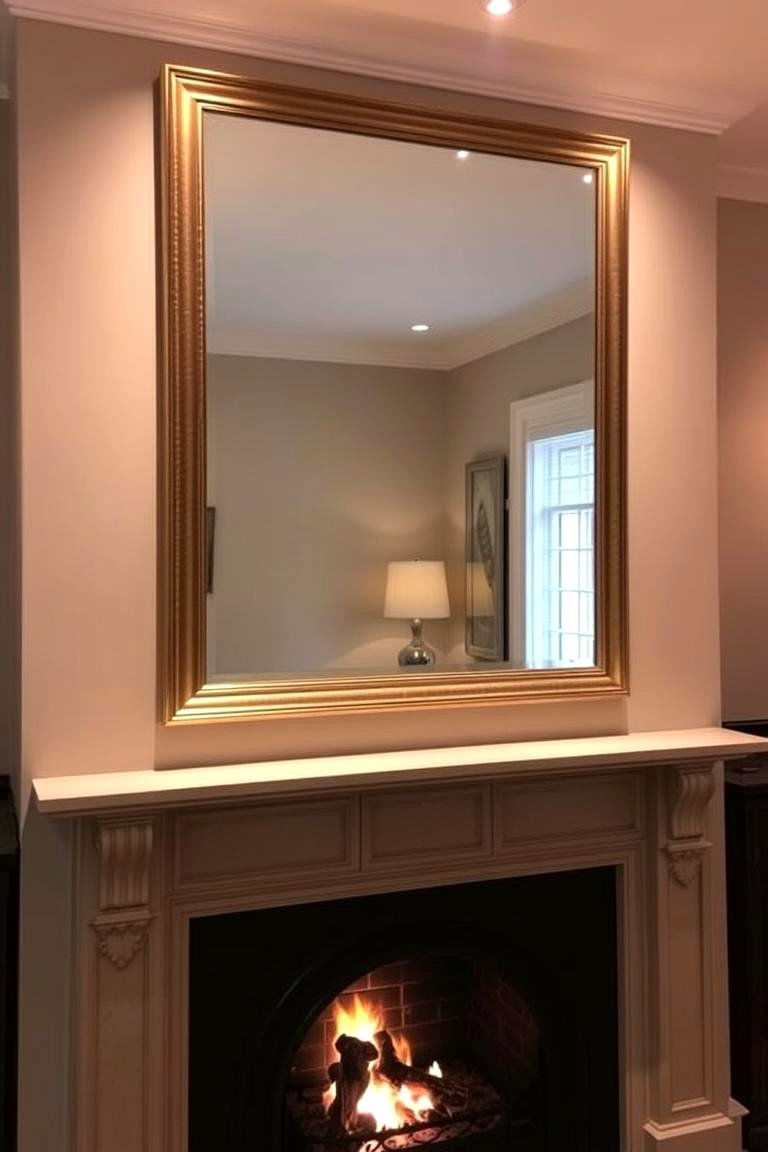 Mirror Reflection Lighting - 24 Fireplace Lighting Ideas